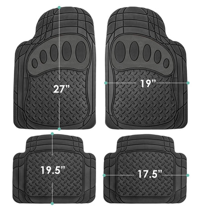 4-Piece Set: Trimmable ClimaProof™ Non-Slip Rubber Floor Mats With Footprint Design