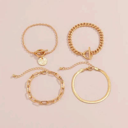 4-Piece Set: Women's Simple Fashion Bracelets