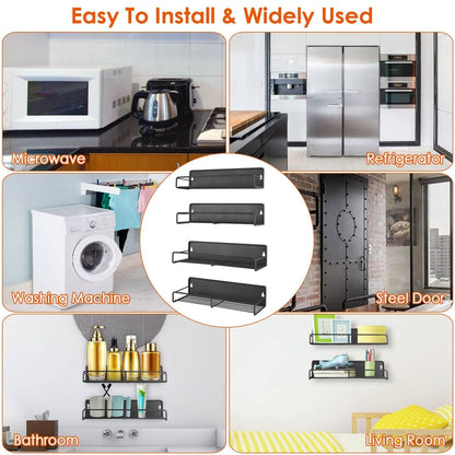 4-Piece: Strong Magnetic Spice Rack Organizer