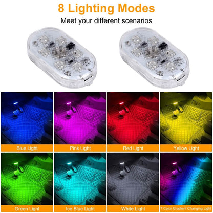 4-Pieces: Cordless Car Interior Light USB Rechargeable