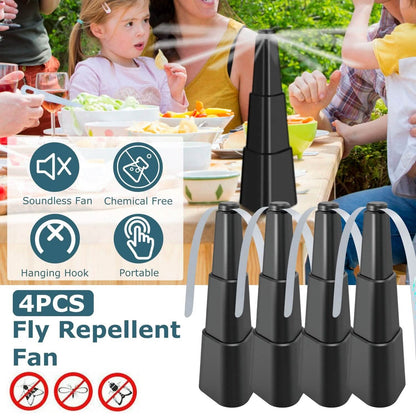 4-Pieces: Fly Repellent Fan Table Top Battery Powered Bug Deterrent