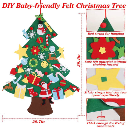 41-Piece: DIY Felt Christmas Tree Detachable Ornaments for Kids