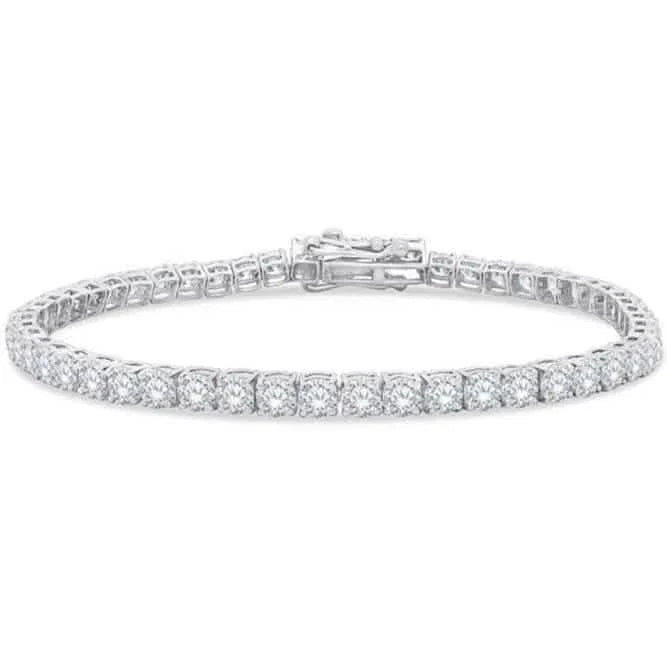 4.20 Ct Round Cut Diamond Tennis Bracelet 14K White Gold Lab-Grown 6.25 Inch