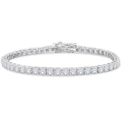 4.20 Ct Round Cut Diamond Tennis Bracelet 14K White Gold Lab-Grown 6.25 Inch