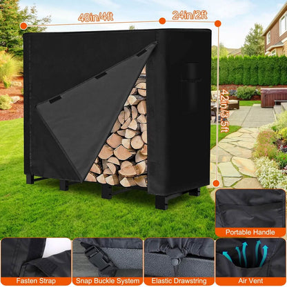 420D Oxford Fabric Firewood Rectangular Log Rack Cover