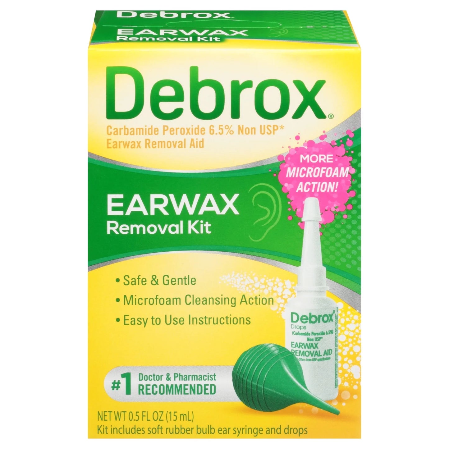 Earwax Removal Kit, Bulb Syringe and Ear Drops with Carbamide Peroxide, 0.5 Fl Oz