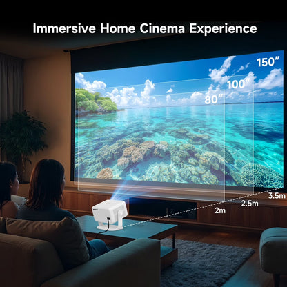 [Auto Focus]  8K 1080P Native Projector with Wifi 6 and BT5.4, 650 ANSI Brightness, Auto Keystone Correction with Voice Control Smart Movie Projector for Home Theater Outdoor L018