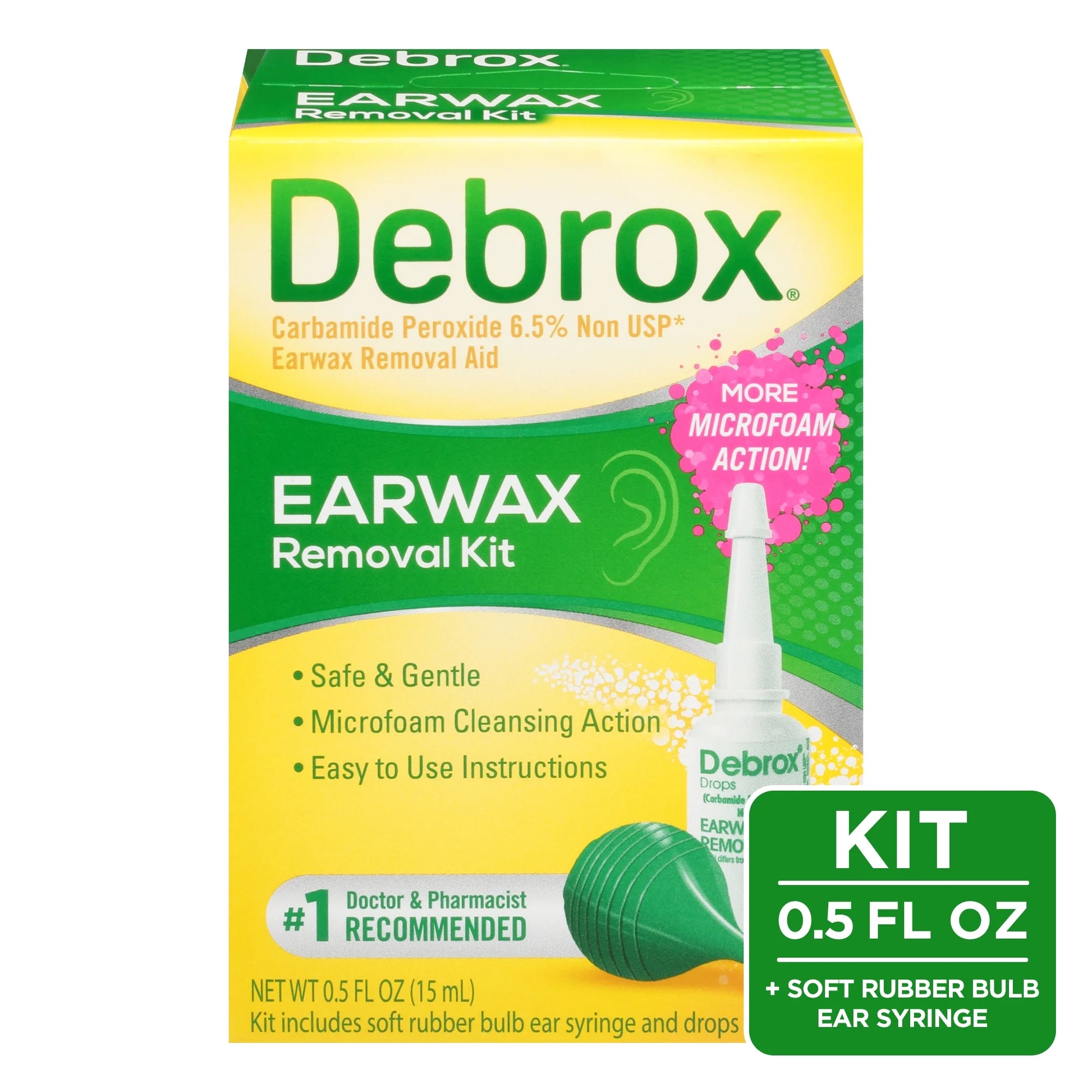 Earwax Removal Kit, Bulb Syringe and Ear Drops with Carbamide Peroxide, 0.5 Fl Oz