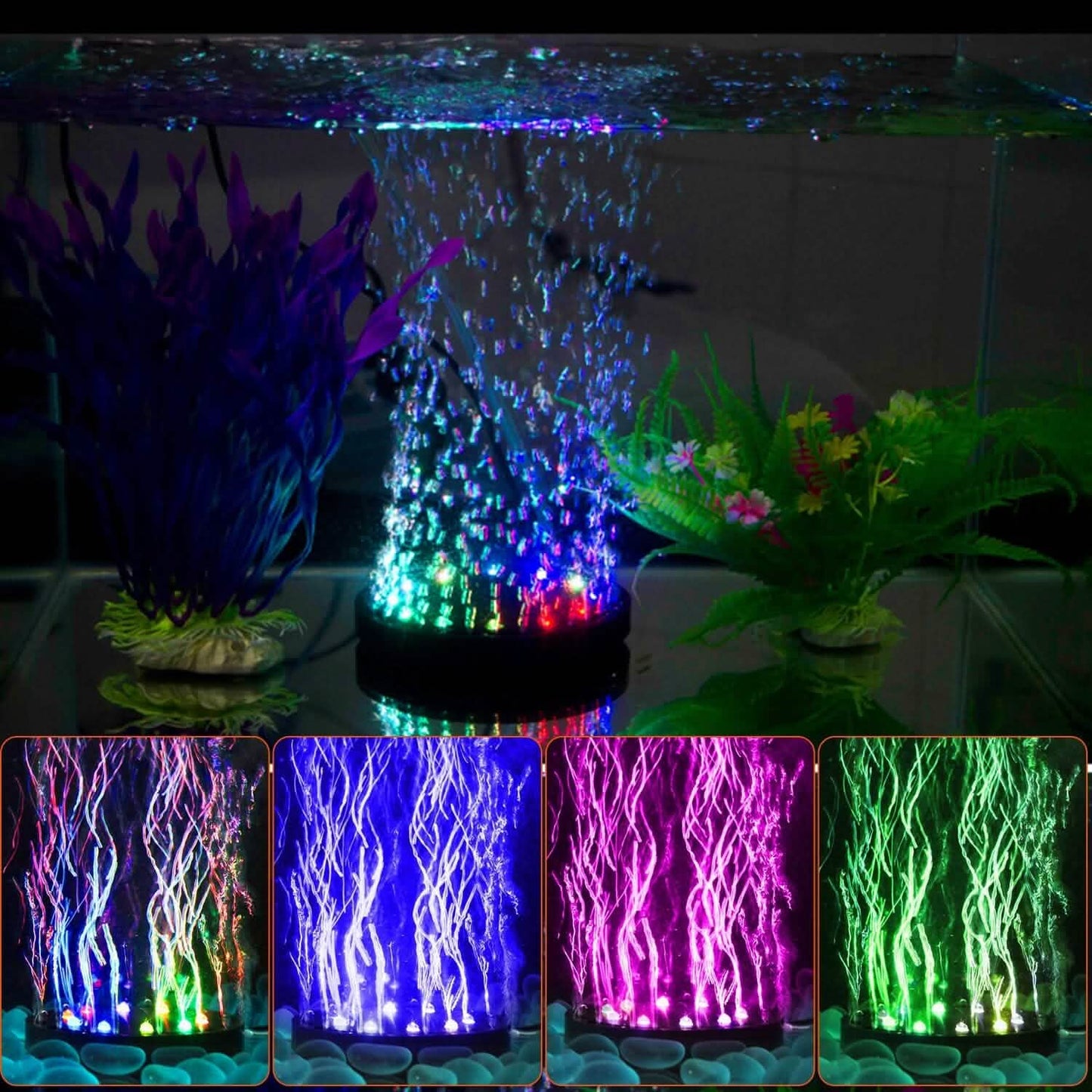 4in Multi-Colored LED Aquarium Air Bubble Lamp