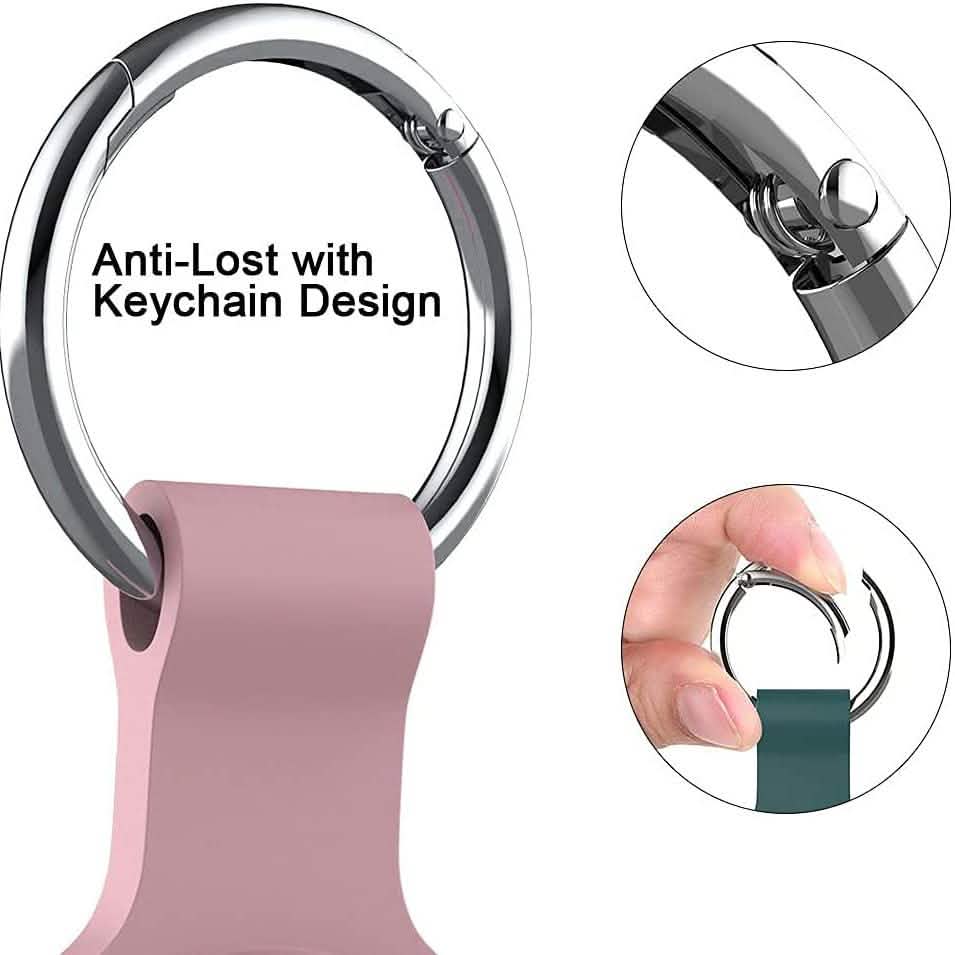 5-Pack: Silicone Airtag Holder with Anti-Lost Keychain