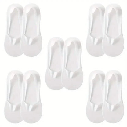5-Pairs: Low Cut No Show Socks for Women - Invisible, Non Slip, Breathable, Moisture Wicking