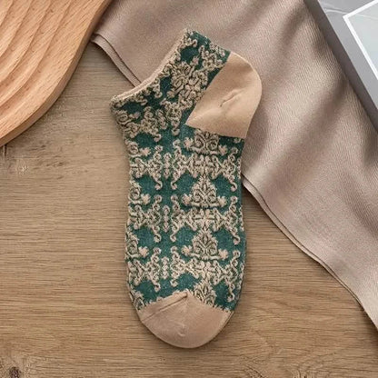 5-Pairs: Vintage Court Style Short Socks