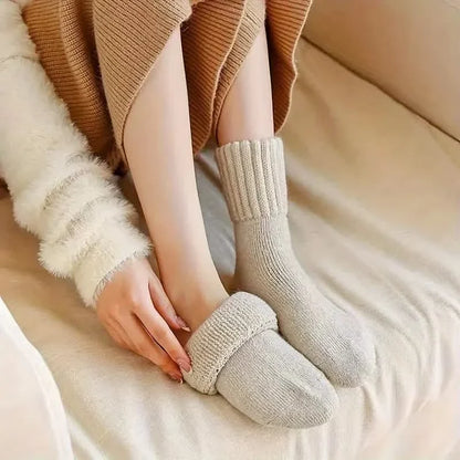 5-Pairs: Women's Stockings & Hosiery Simple Solid Thickened Socks