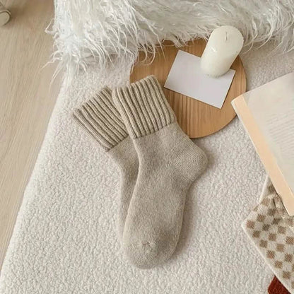 5-Pairs: Women's Stockings & Hosiery Simple Solid Thickened Socks