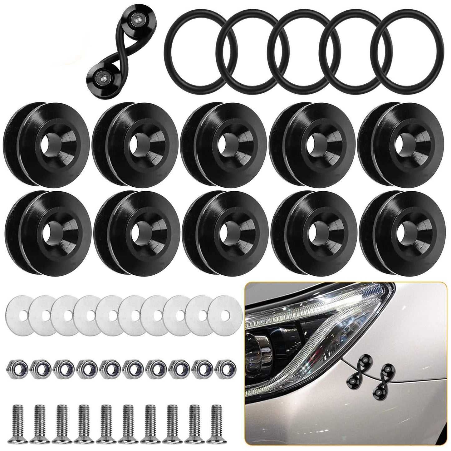 5-Set: Car Quick Release Bumper Fasteners