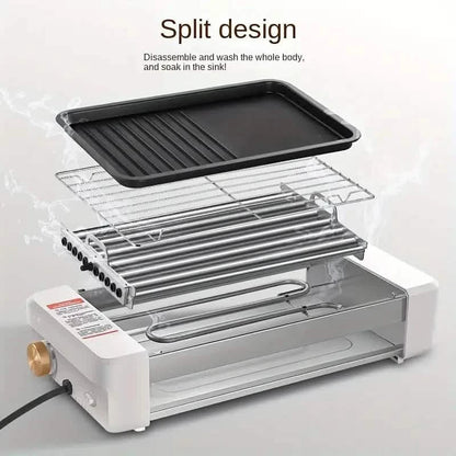 4-in-1 Multifunctional Sausage Grill – Non-Stick, Adjustable Temp, Removable Pan, Kitchen & Dorm Use