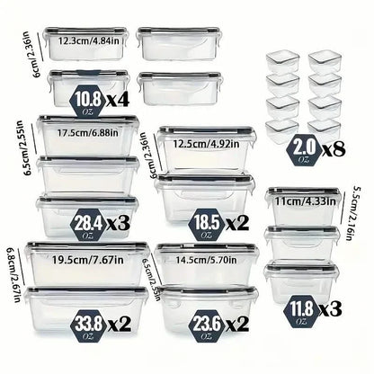 48-Piece Food Storage Container Set – Stackable, Microwave Safe, BPA Free