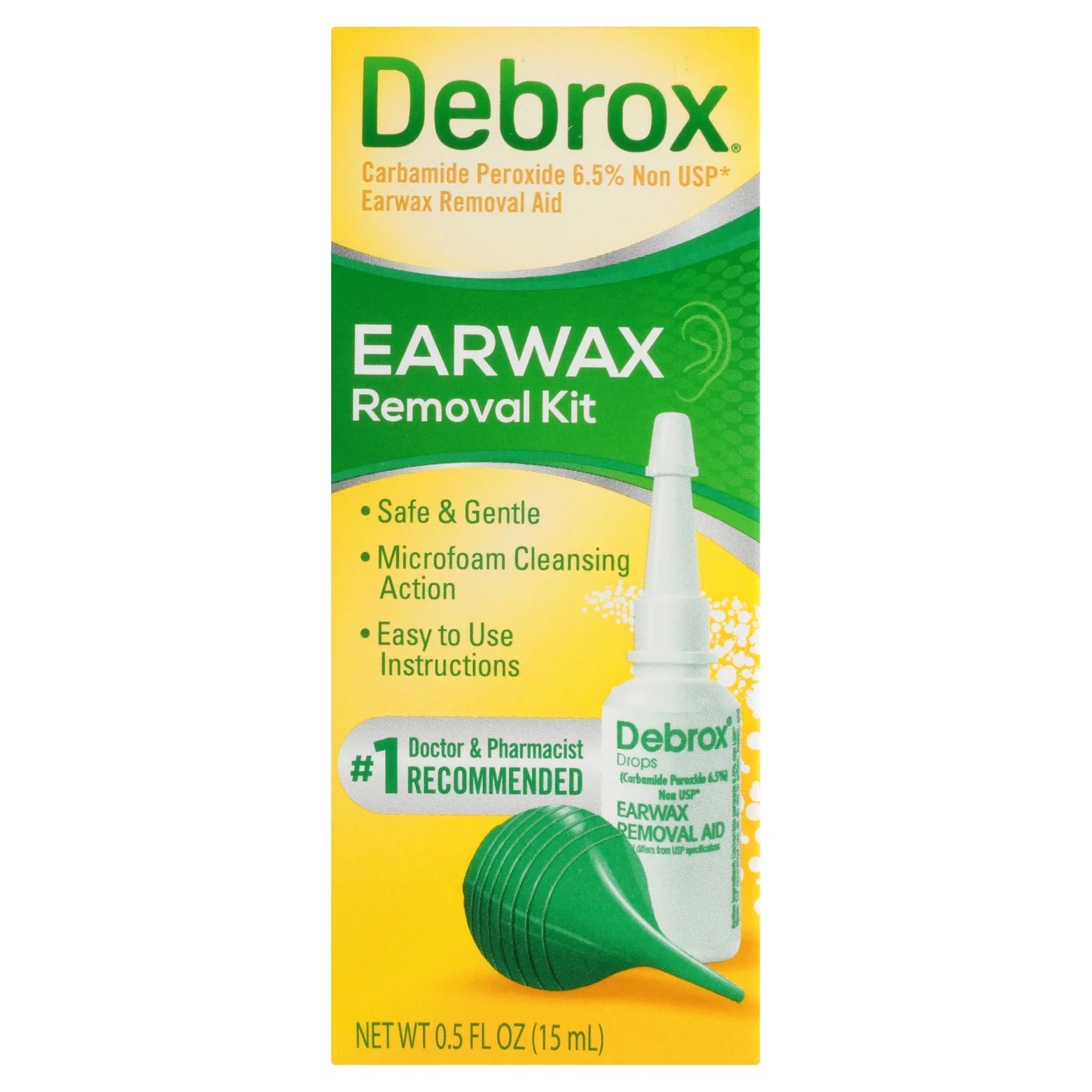 Earwax Removal Kit, Bulb Syringe and Ear Drops with Carbamide Peroxide, 0.5 Fl Oz