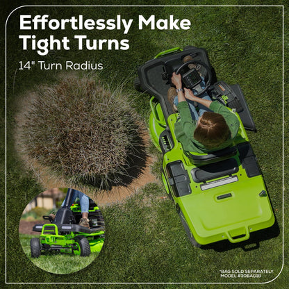 60V 30" Crossovert Riding Lawn Tractor + (2) 8.0 Ah, (2) 4.0 Ah Batteries & 600-Watt Charger 7421902