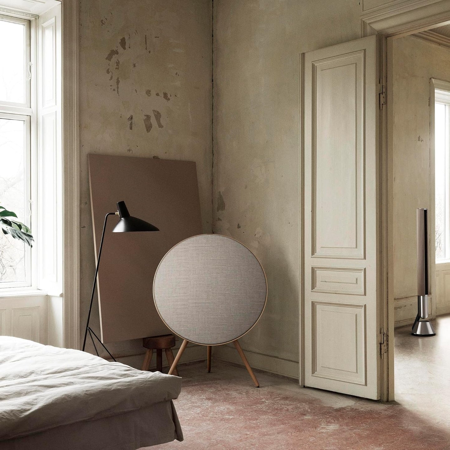 Bang & Olufsen Beosound A9 (5Th Generation) - Iconic and Powerful Multiroom Wifi and Bluetooth Home Speaker with Active Room Compensation, Natural Aluminum