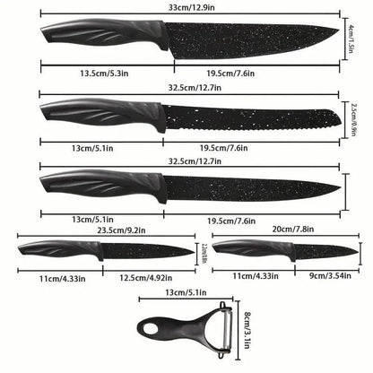 6-Piece Set: High Carbon Stainless Steel Sharp Kitchen Knives
