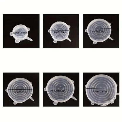 6-Pieces: Reusable Durable Food Storage Bowl Lids