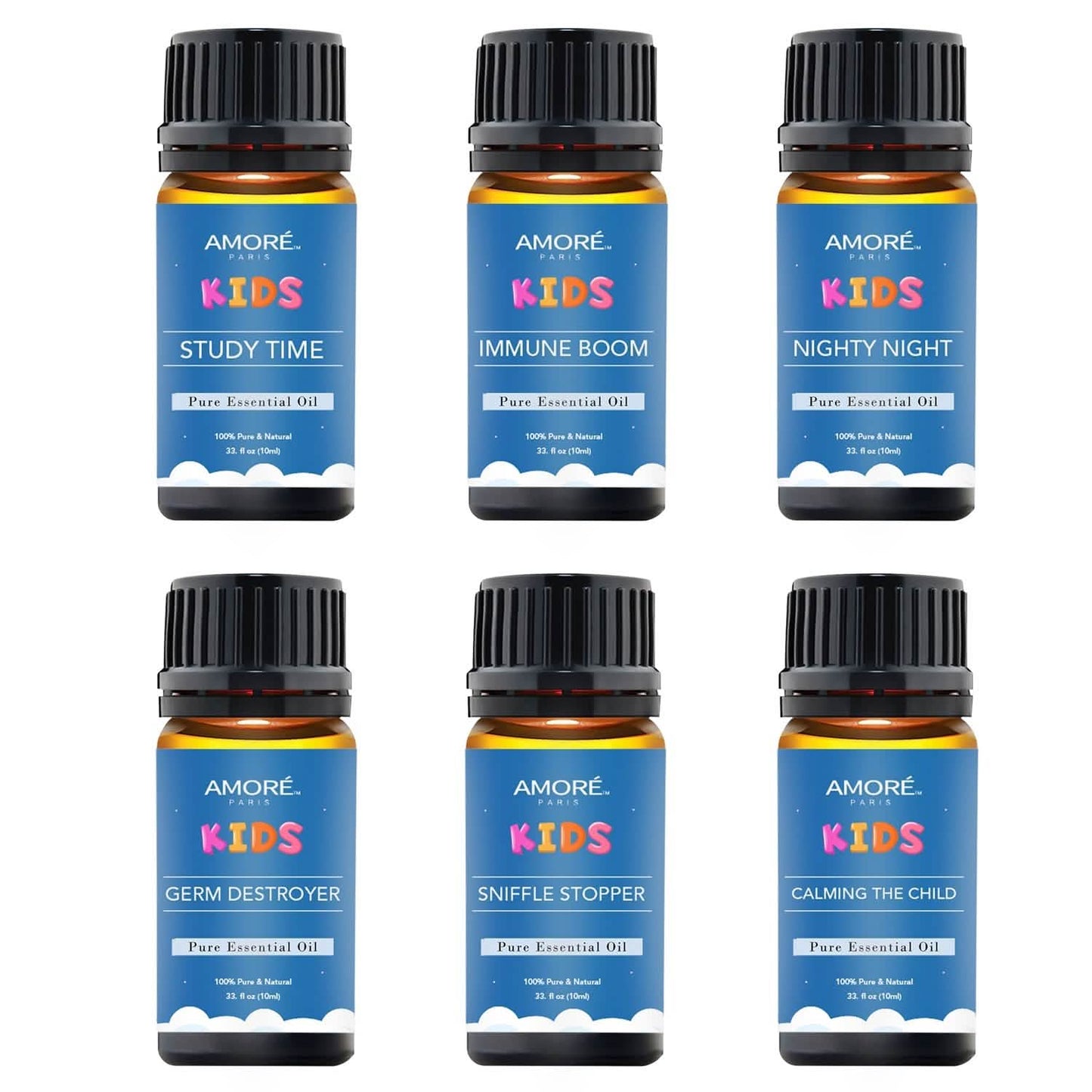 6-Pieces Set: Natural Aromatherapy Kids Safe Essential Oils Starter Set