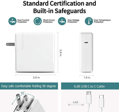 61W USB C Charger Power Adapter for MacBook