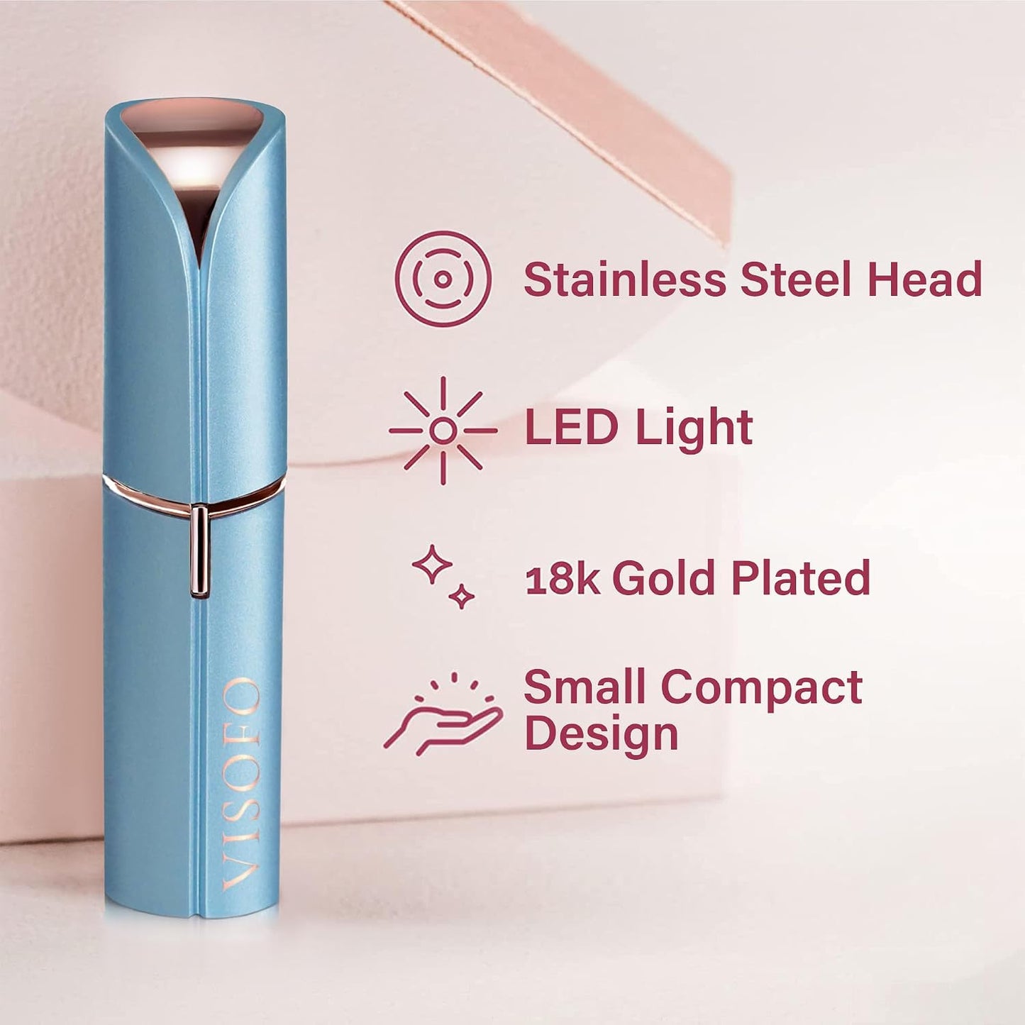 Facial Hair Removal for Women | Electric Razor Device Small Mustache Dermaplaning Remover Tools Tweezers Epilator Trimmer Face Dermaplane Shavers Beauty Gadgets Set Accessories (Topaz)
