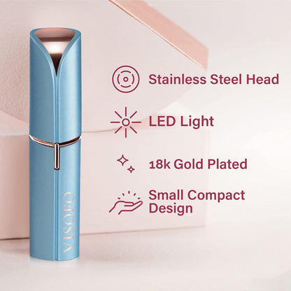 Facial Hair Removal for Women | Electric Razor Device Small Mustache Dermaplaning Remover Tools Tweezers Epilator Trimmer Face Dermaplane Shavers Beauty Gadgets Set Accessories (Topaz)