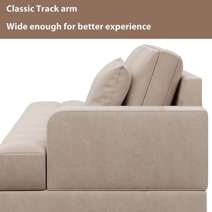 64" Deep Tufted Upholstered Textured Fabric Chaise Lounge Toss Pillow Included