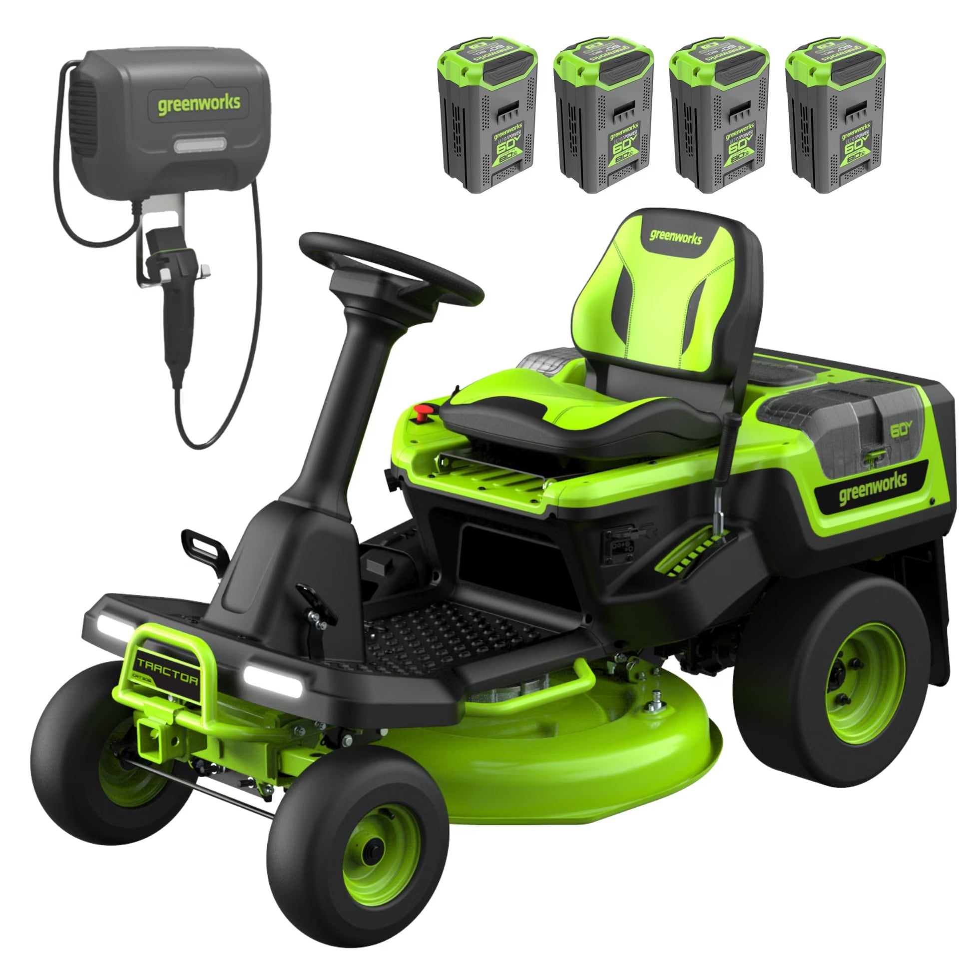 60V 30" Crossovert Riding Lawn Tractor + (2) 8.0 Ah, (2) 4.0 Ah Batteries & 600-Watt Charger 7421902