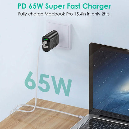 65W Type C Fast Wall Charger PD QC3.0 Adapter