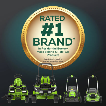 60V 42" Cordless Battery Crossovert Riding Lawn Mower with Six (6) 8.0Ah Batteries & Three (3) Dual Port Turbo Chargers 7409002