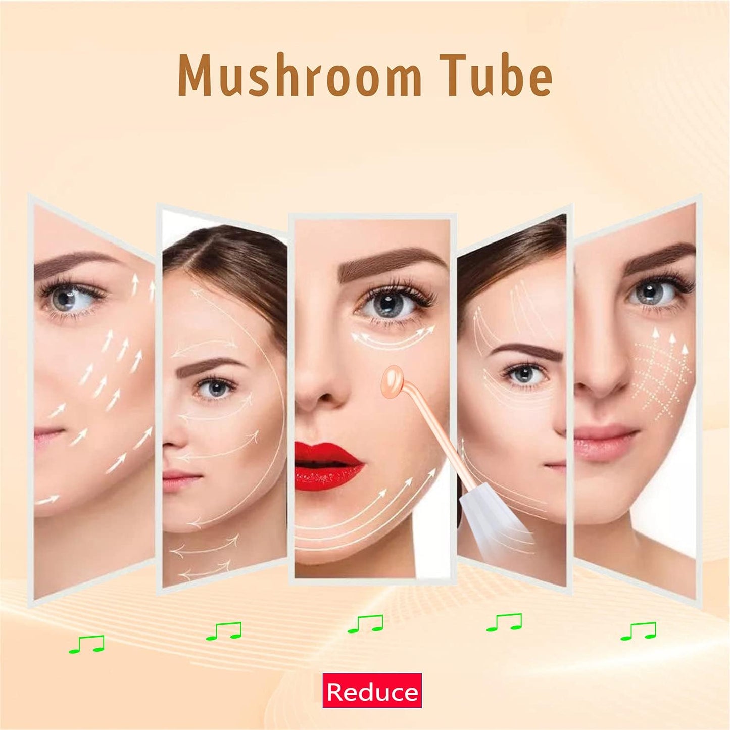 High Frequency Facial Machine Skin Care Tool for Wrinkles Reducing Skin Tightening High Frequency Facial Wand with 4 Tubes