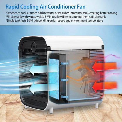 7-Color Change Portable Mini Air Conditioner Cooling Fan