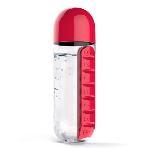 7-Day Pill Tablet Medicine Organizer Water Drink Bottle Holder Box