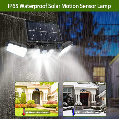 74 LEDs 3 Adjustable Solar Head Motion Sensor Flood Light