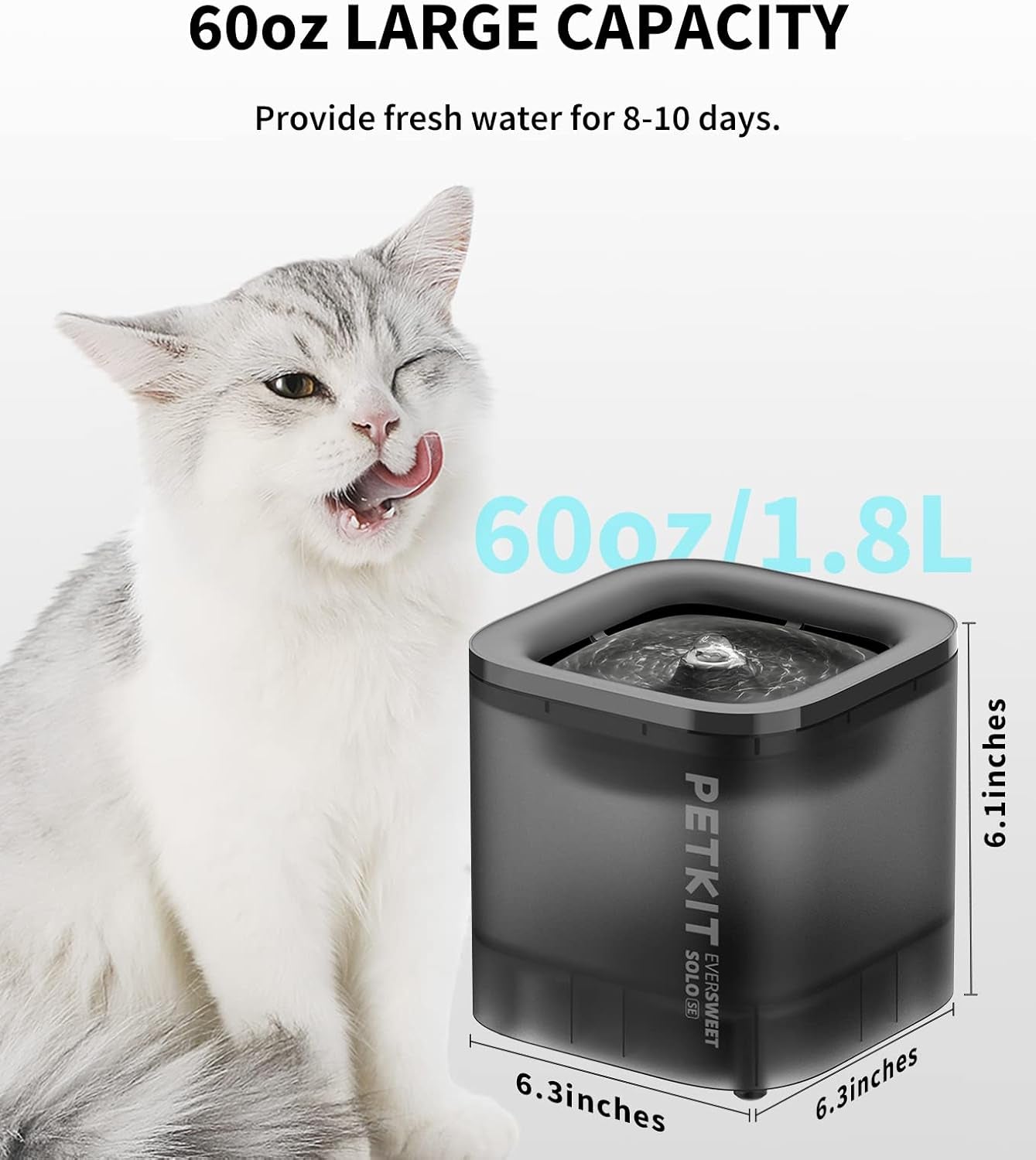 Automatic Cat Dog Feeder with 1080P HD Camera+1.85L Wireless Pump Pet Water Fountain Dispenser, 2.4Ghz Wifi and 2-Way Audio Pet Feeder Food Dispenser, App Control/Wide Angle/Night Vision Feeder