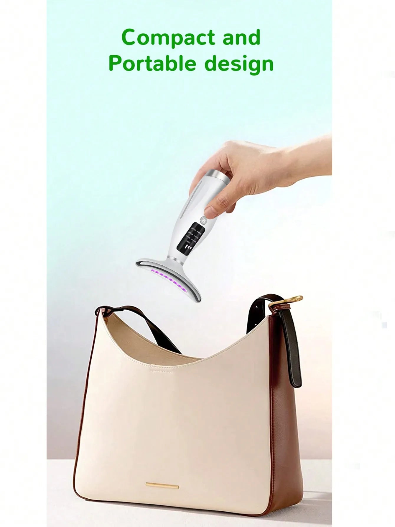 Colour Light Face and Neck Beauty Instrument 7 Modes and 7 Speeds Adjustment with Curved Hand Grip Neck Beauty Instrument