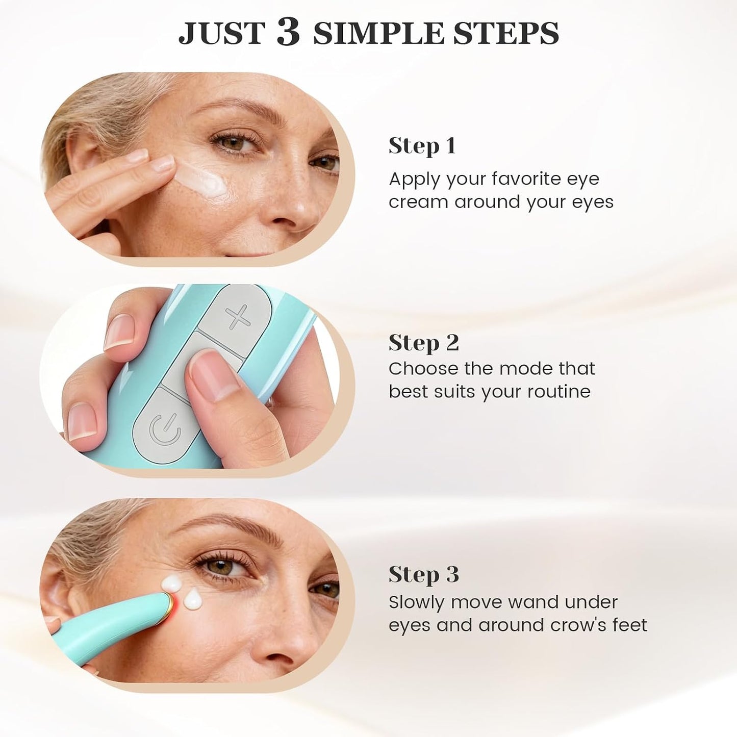 Eye Lift Wand, 3 Modes Eye Massager Wand, Eye Massager for Dry Eyes, Dark Circles and Puffiness, Eye Lifting Device for Fine Lines, Blue