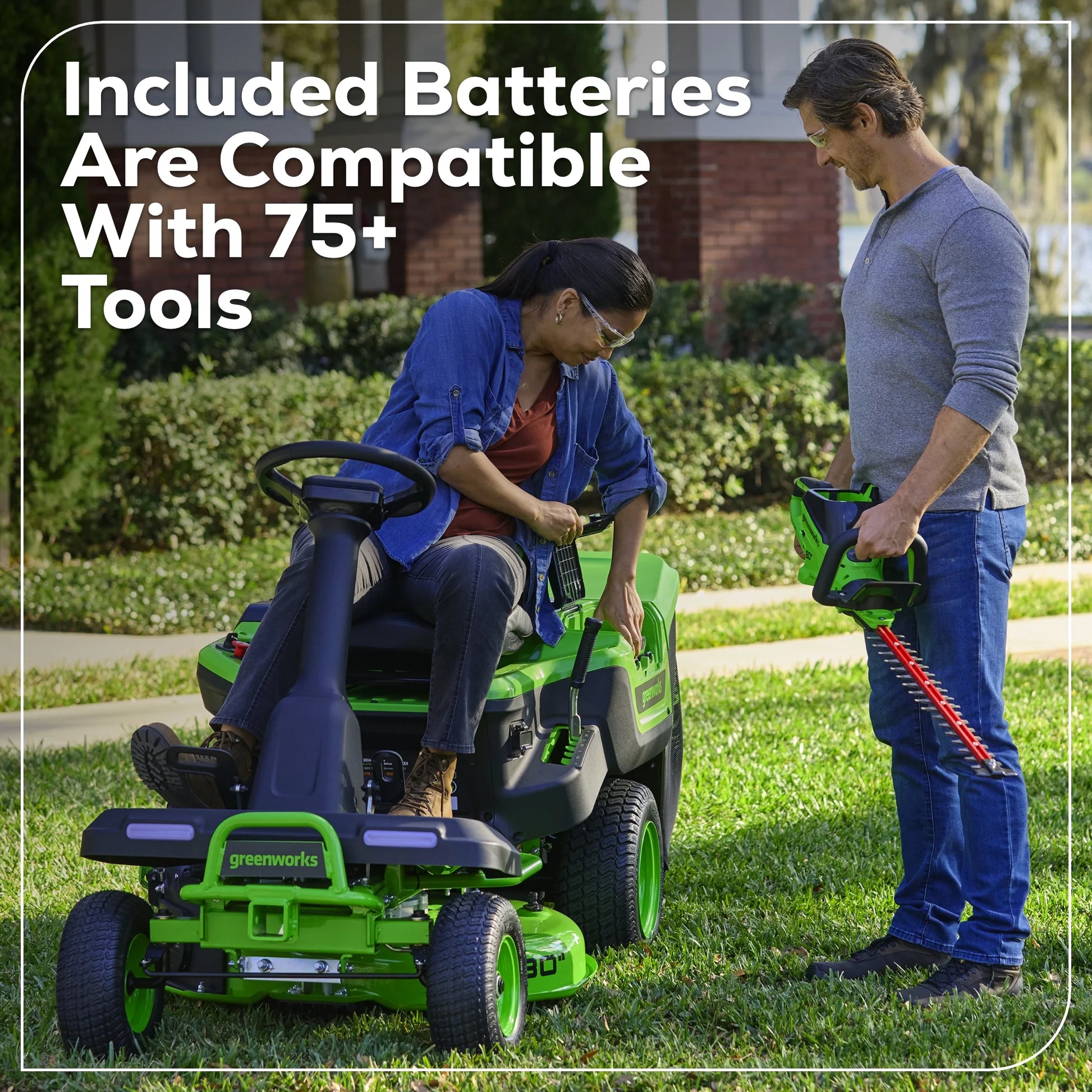 60V 30" Crossovert Riding Lawn Tractor + (2) 8.0 Ah, (2) 4.0 Ah Batteries & 600-Watt Charger 7421902