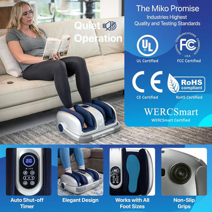 Shiatsu Foot Massager Machine - Deep Kneading, Heat Therapy, Improves Circulation, Fits up to Size 15