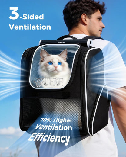 Cat Backpack Carrier,Breathable Cat Carrier Large Space Bubble Pet Backpack for Kitty Small Dog,Expandable Bubble Pet Carrier for Hiking, Walking,Travel