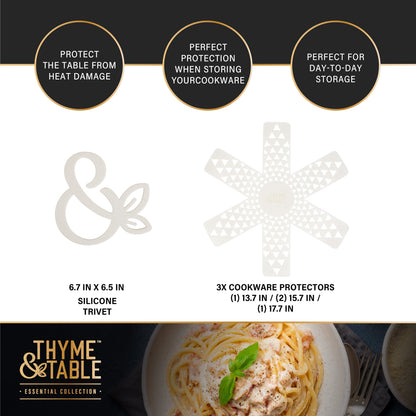 Thyme & Table Supreme 12-Piece Cookware Set Non-Stick - Cream