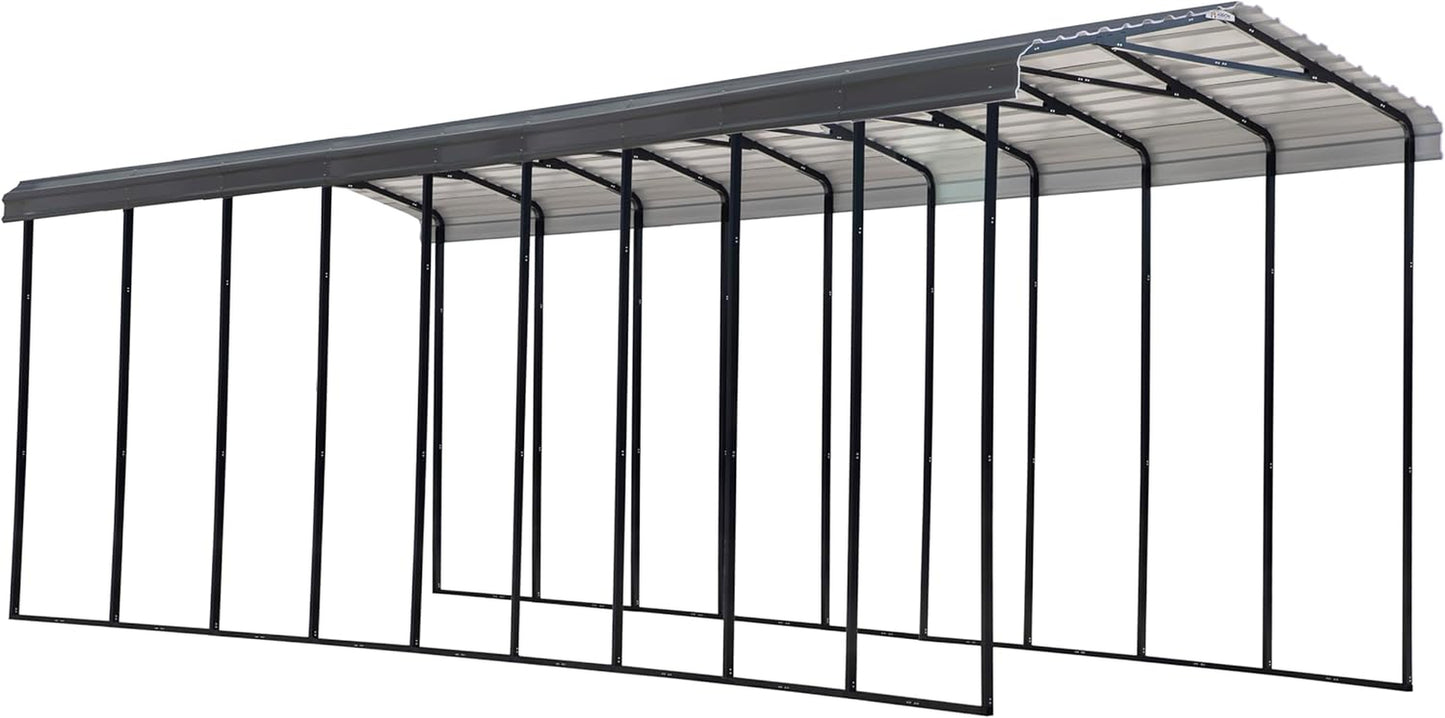 Carports Galvanized Steel Carport, RV Metal Carport Kit, 14' X 42' X 14', Charcoal