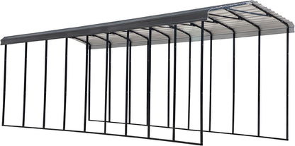 Carports Galvanized Steel Carport, RV Metal Carport Kit, 14' X 42' X 14', Charcoal