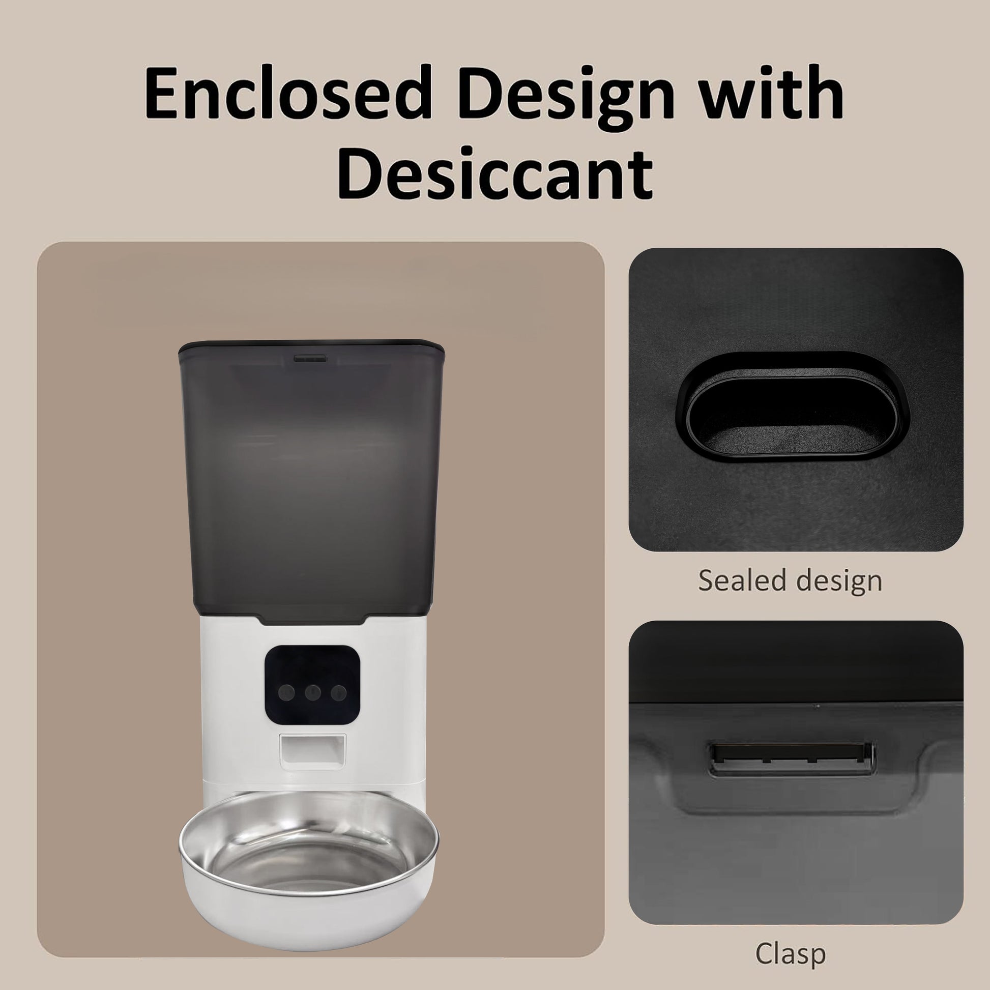 Automatic Cat Feeder 6L WIFI, 2.4G Wifi Timed Pet Feeder Cat Food Dispenser, 6L Automatic Cat Food Dispenser for Small Pets Indoor, White