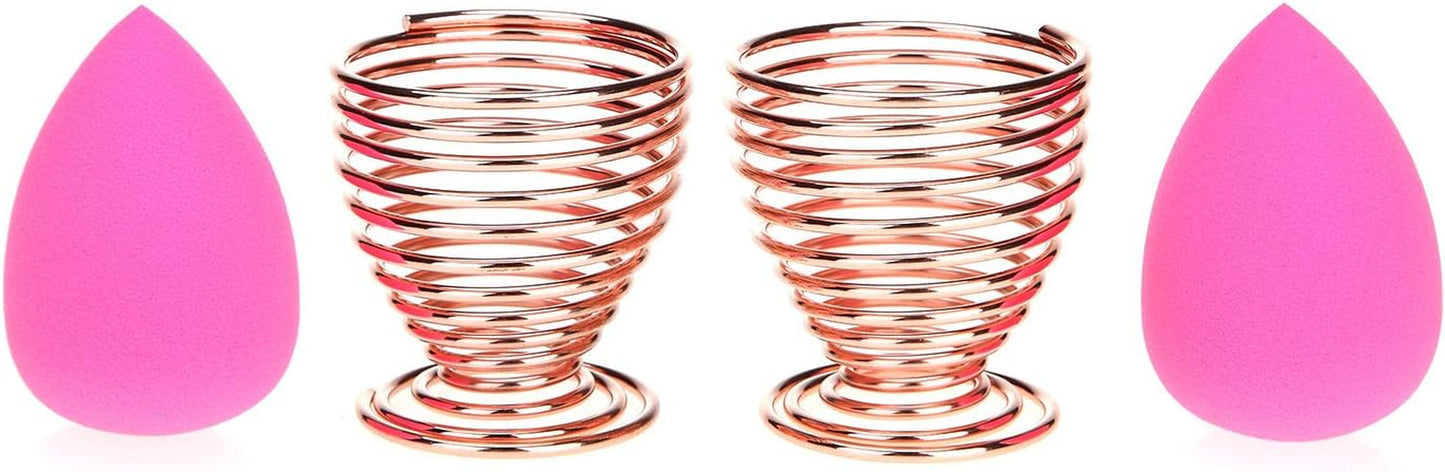 Beauty Sponge Blender Holder,(2 Pack Rose Gold) Makeup Sponge Drying Stand Storage Egg Powder Puff Display Stand