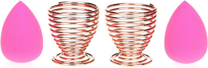 Beauty Sponge Blender Holder,(2 Pack Rose Gold) Makeup Sponge Drying Stand Storage Egg Powder Puff Display Stand